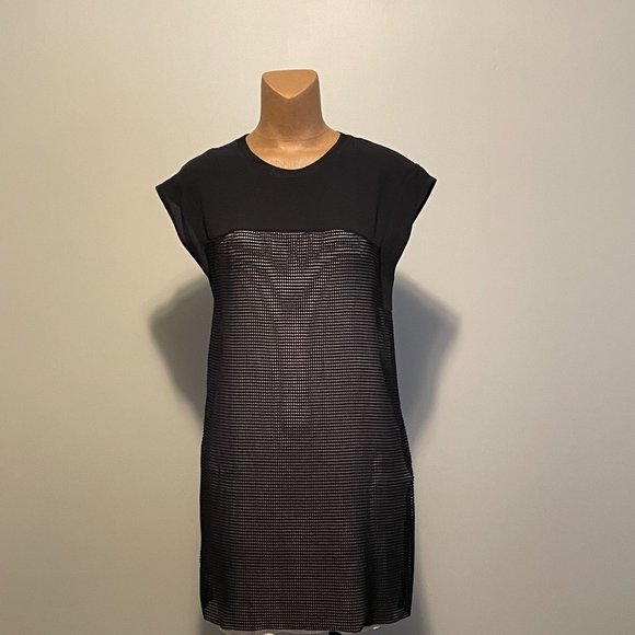 ZARA  mesh -  mini dress - black/white - size small - Picture 4 of 7